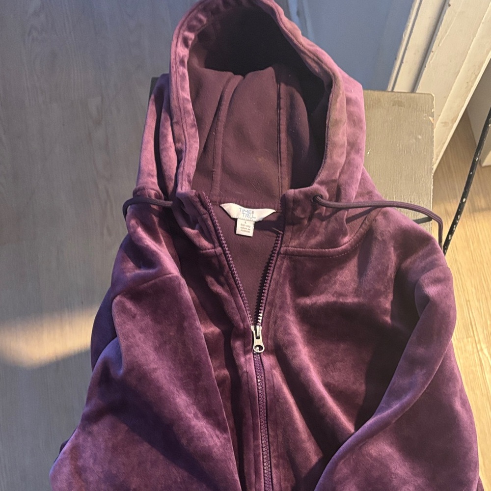 Time and Tru Purple Hooded Jacket